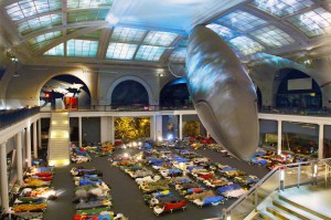 A nighttime shot of the Milstein Hall of Ocean Life at the American Museum of Natural History. (Photo courtesy of is ©AMNH/D. Finnin)  