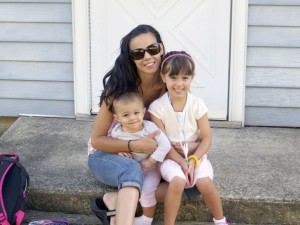 Lauren Saccone with her daughters