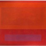 “Cool Series (Red over Orange over Purple)” by Perle Fine of Springs with Berry Campbell, Oil on canvas, 60 x 70, ca. 1961-63