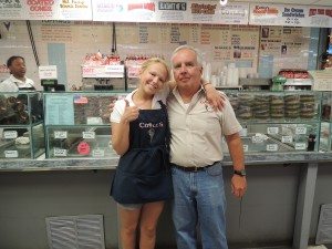 Ice cream maven Marty Coyle with a staff member