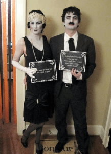 One way to go for costume ideas is to hearken back to the Golden Age of Silent Films 