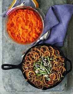 Mashed and oven-dried sweet potatoes