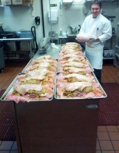 Big Daddy’s chef Craig Bedell with his turkducken assembly line
