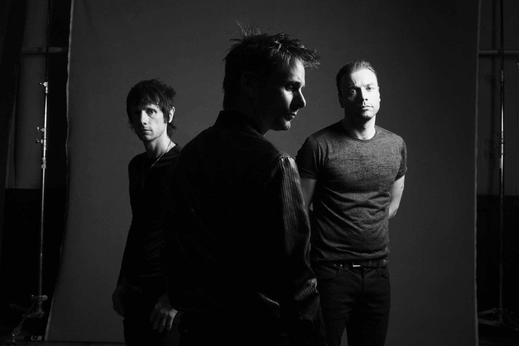 From left: Muse members Dominic Howard, Matt Bellamy and Chris Wolstenholme (Photo by Danny Clinch)