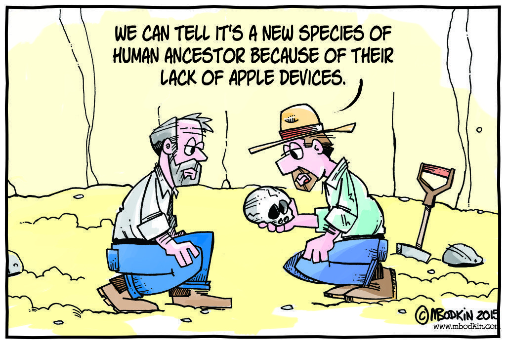 Human species apple cartoon