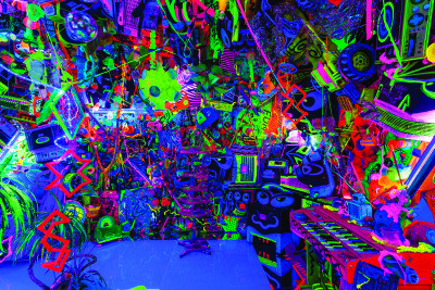 Kenny Scharfs Cosmic Cavern on display at Nassau County Museum of Art