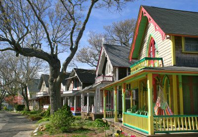 Check out the colorful Gingerbread Cottages 