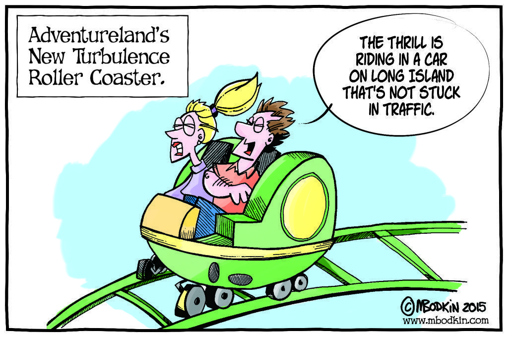 Traffic roller coaster cartoon