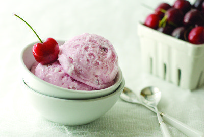 Cherry Almond RIcotta Ice Cream