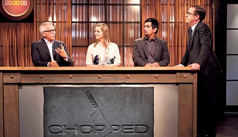 Host Ted Allen with Judges: Geoffrey Zakarian, Amanda Freitag and Aaron Sanchez as seen on Food Networks Chopped All Stars Tournament, Season 10 Ep10-12