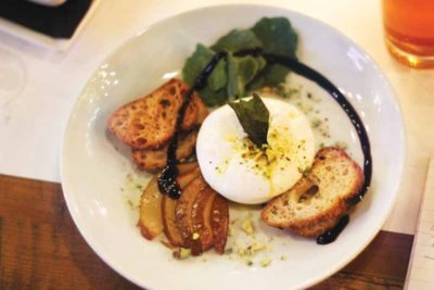The Burrata is delicate and flavorful.