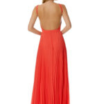 Laundry by Shelli Segal Pleated Open Back Gown back