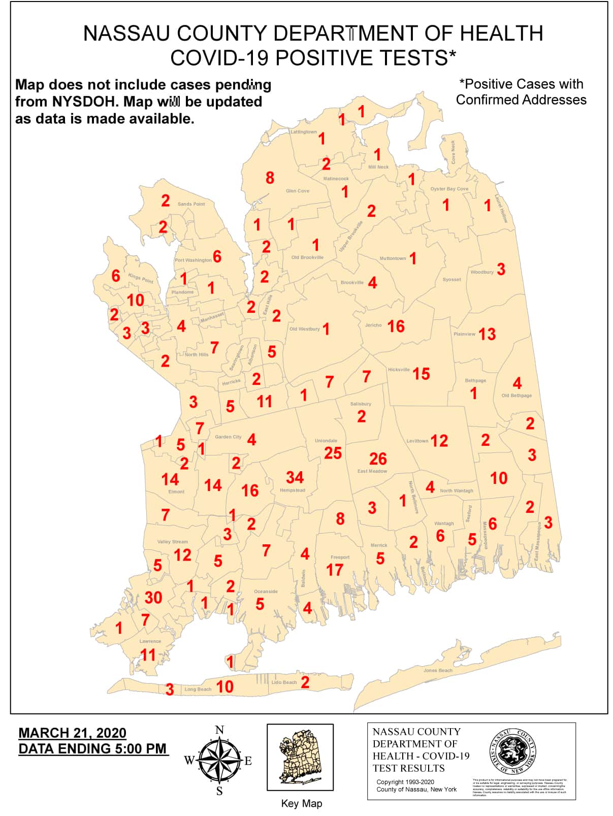 Nassau County Updates Map Of Confirmed Coronavirus Cases Long